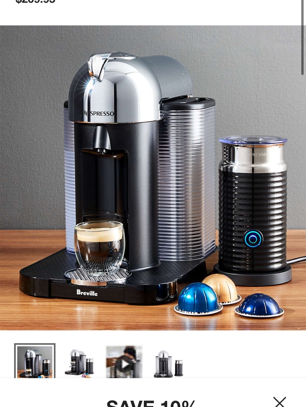 Nespresso vertuo and aeroccino coffee machine